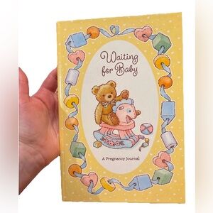 Vintage 1990s Y2K Hallmark Pregnancy Journal WAITING FOR BABY Hard Bound Book